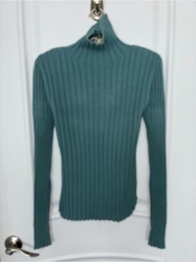 Banana Republic Teal Ribbed Turtleneck Sweater